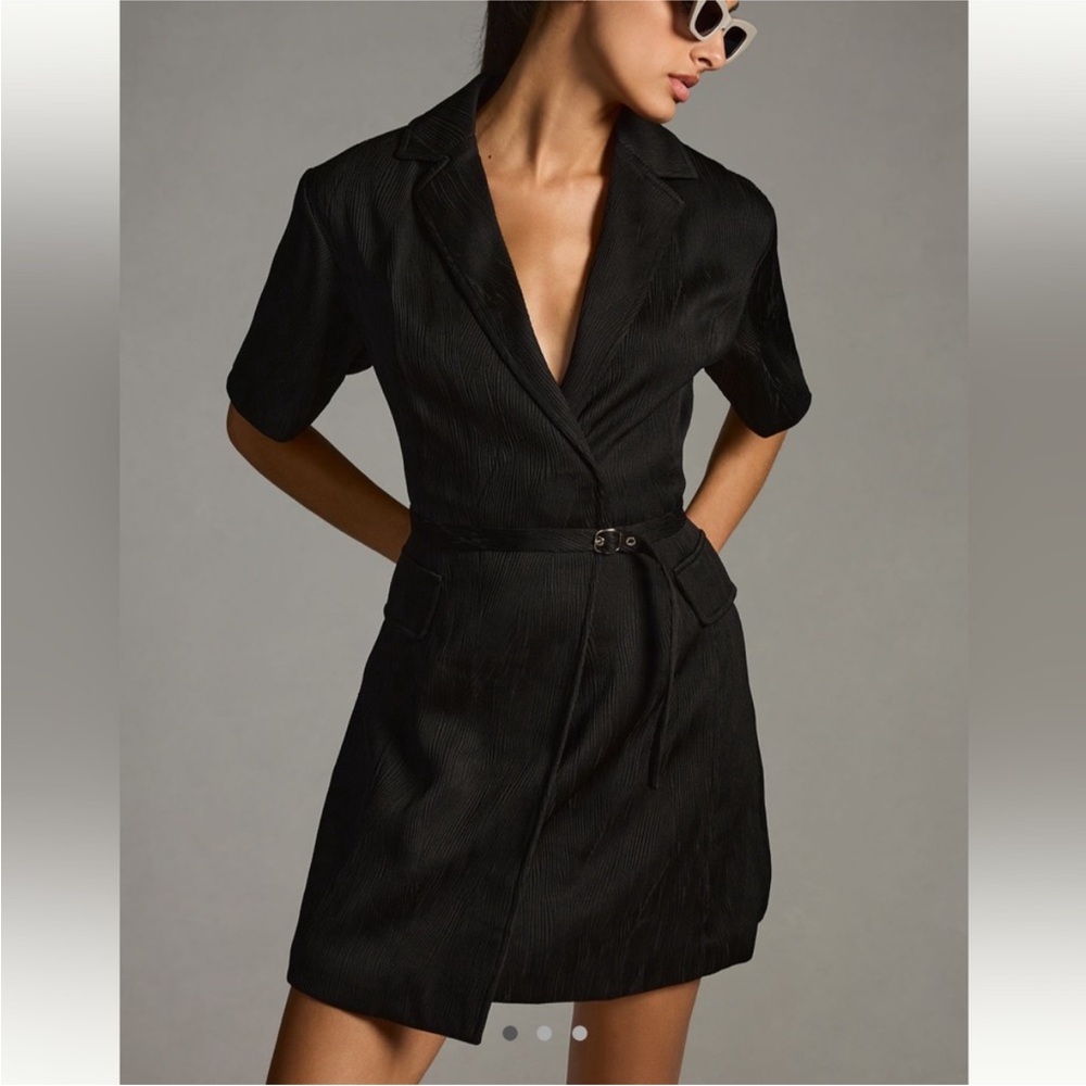Anthropologie 4Si3NNA Lorenzo Short Sleeve Belted Blazer Dress wrap dress